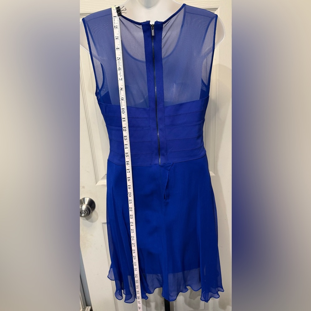 “Prom” BCBGMaxAzria Royal Blue Sheer Mini Dress - Picture 5 of 5